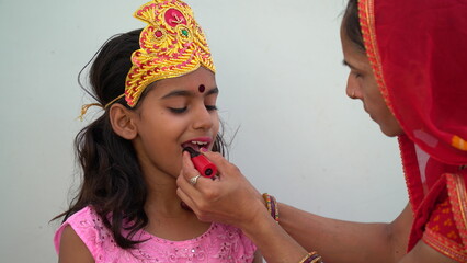 Durga Puja Look Photo-shoot based on agomoni Festival with ethnic look.like A face of Hindu goddess...