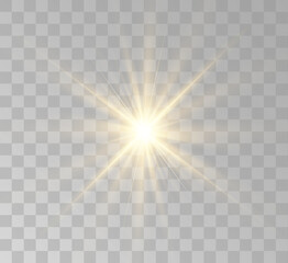 Transparent yellow sunlight special lens flash light effect. Front solar flare lenses	