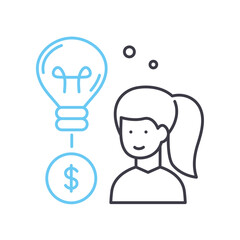 business thinking line icon, outline symbol, vector illustration, concept sign