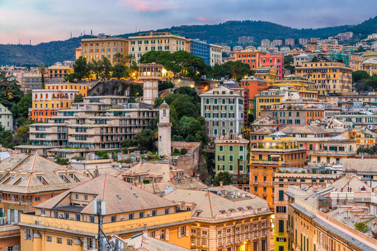 Genoa, Italy Cityscape with
