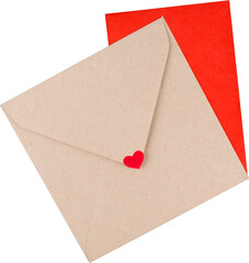 Envelope with a heart, PNG, Transparent  background