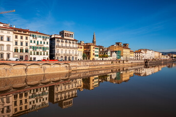 Fototapeta na wymiar Pisa, Italy on the Arno River