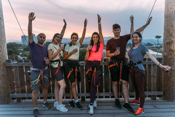 Group of rock climbers taking a photo