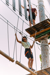 Teenage girl in adventure park