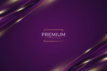 Luxury Purple and Gold Background with Golden Lines and Paper Cut Style. Premium Purple and Gold Background for Award, Nomination, Ceremony, Formal Invitation or Certificate Design