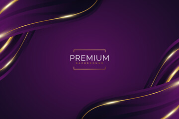 Luxury Purple and Gold Background with Golden Lines and Paper Cut Style. Premium Purple and Gold Background for Award, Nomination, Ceremony, Formal Invitation or Certificate Design