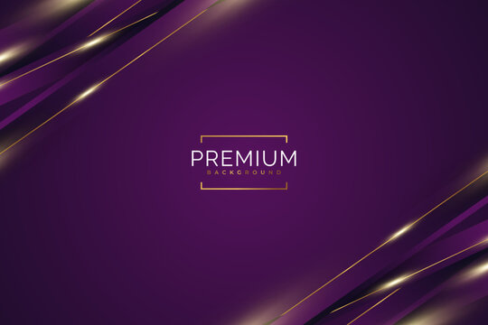 Luxury Purple and Gold Background with Golden Lines and Paper Cut Style. Premium Purple and Gold Background for Award, Nomination, Ceremony, Formal Invitation or Certificate Design