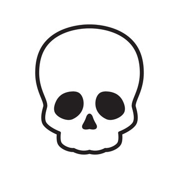 skull icon vector Halloween logo bone ghost character cartoon illustration doodle clip art design