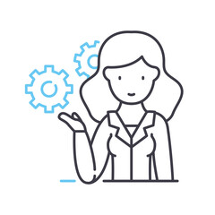 business operations line icon, outline symbol, vector illustration, concept sign