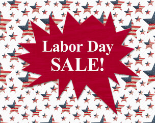 Labor Day Sale sign with USA flag stars