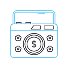 camera line icon, outline symbol, vector illustration, concept sign