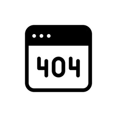 404 error glyph icon