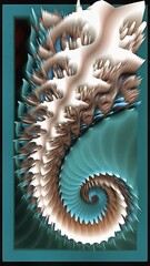 3d fractal illustration. Abstract fractal in bright and colorful color. Abstract forms.