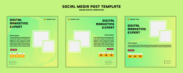 Social media post template modern design , for digital marketing online or poster marketing template