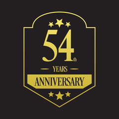 Luxury 54th years anniversary vector icon, logo. Graphic design element