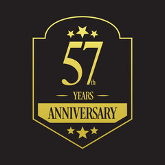 Luxury 57th years anniversary vector icon, logo. Graphic design element