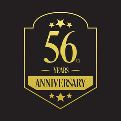 Luxury 56th years anniversary vector icon, logo. Graphic design element
