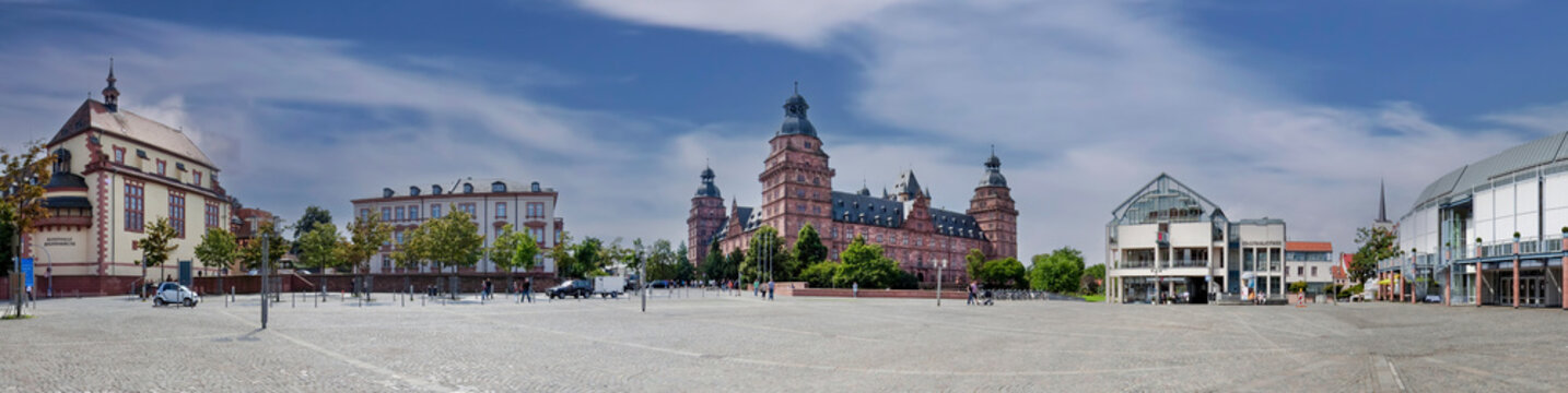 Marktplatz Aschaffenburg Panorama &ouml;ffentlicher Platz