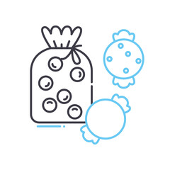 candy bag line icon, outline symbol, vector illustration, concept sign