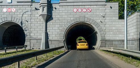 Entrance to the circular tunnel under the road