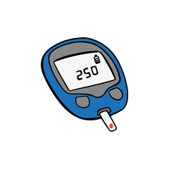 Illustration for medical design. Blood sugar test, insulin control diagnosis.