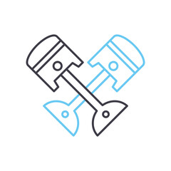 car piston line icon, outline symbol, vector illustration, concept sign