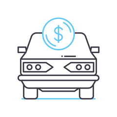 car line icon, outline symbol, vector illustration, concept sign