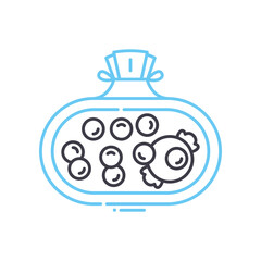 candy stuffed line icon, outline symbol, vector illustration, concept sign