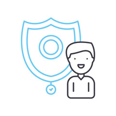 child custody line icon, outline symbol, vector illustration, concept sign