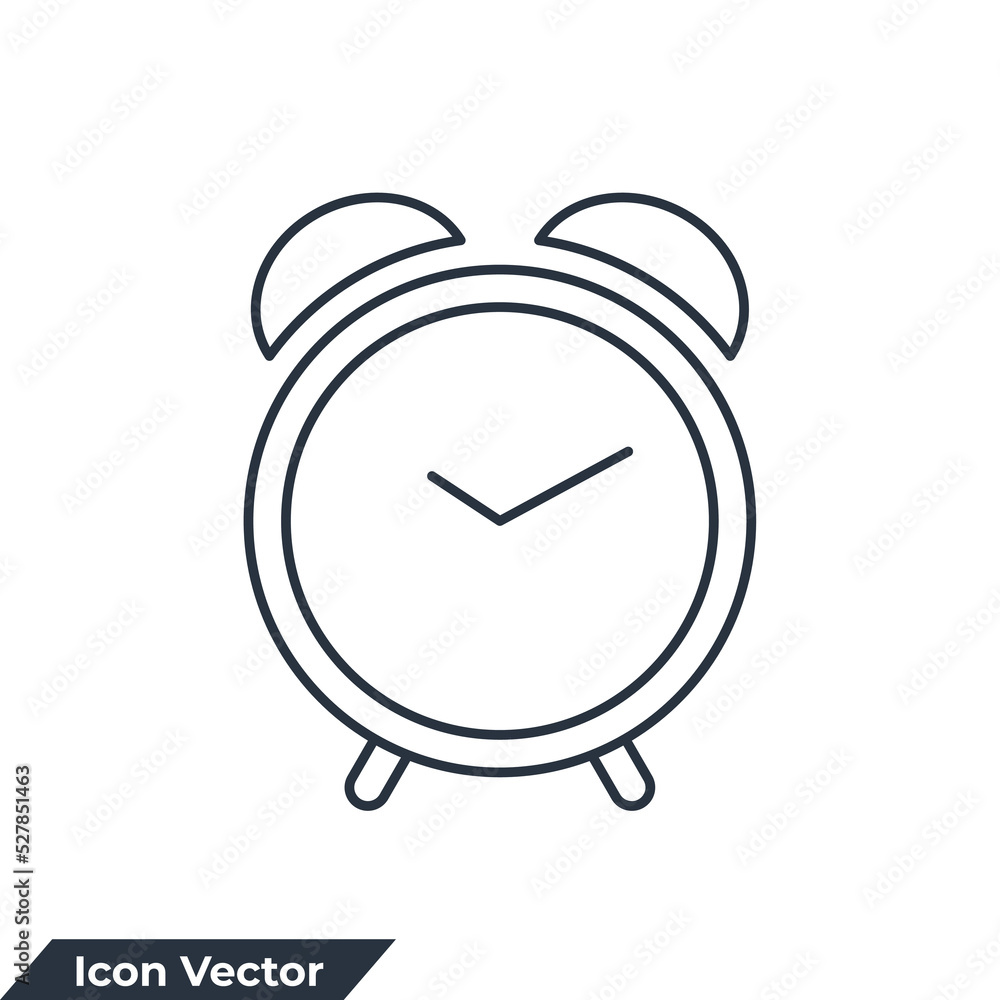 Poster alarm clock icon logo vector illustration. alarm clock ringing symbol template for graphic and web d