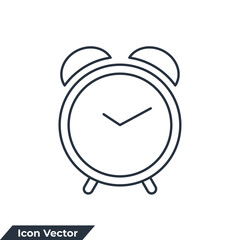 alarm clock icon logo vector illustration. alarm clock ringing symbol template for graphic and web design collection