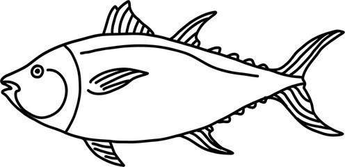 doodle freehand sketch drawing of fish.