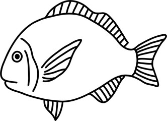 doodle freehand sketch drawing of fish.