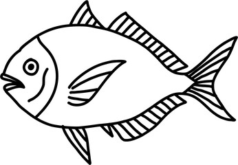 doodle freehand sketch drawing of fish.