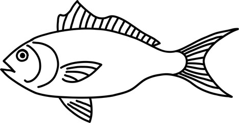 doodle freehand sketch drawing of fish.