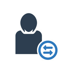 Employee Exchange Icon - Woman Transfer Icon