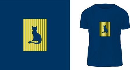t shirt design concept, a cat is relaxing
