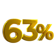 63 Percent Mental Yellow 3D Render	