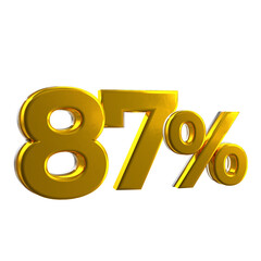 87 Percent Mental Yellow 3D Render	