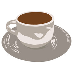 Cup of coffee illustration isolated on white background.