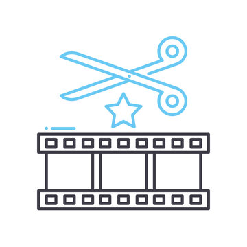 clip editing mantage line icon, outline symbol, vector illustration, concept sign