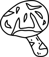 doodle freehand sketch drawing of shitake mushroom vegetable.