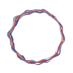 Fototapeta premium Wavy red blue circle frame background