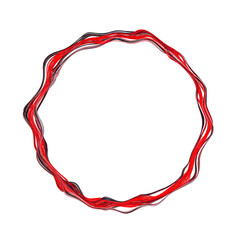 Fototapeta premium Wavy red white circle lines frame background
