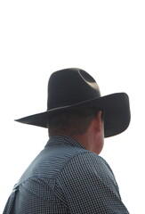 Portrait of a cowboy outdoors.