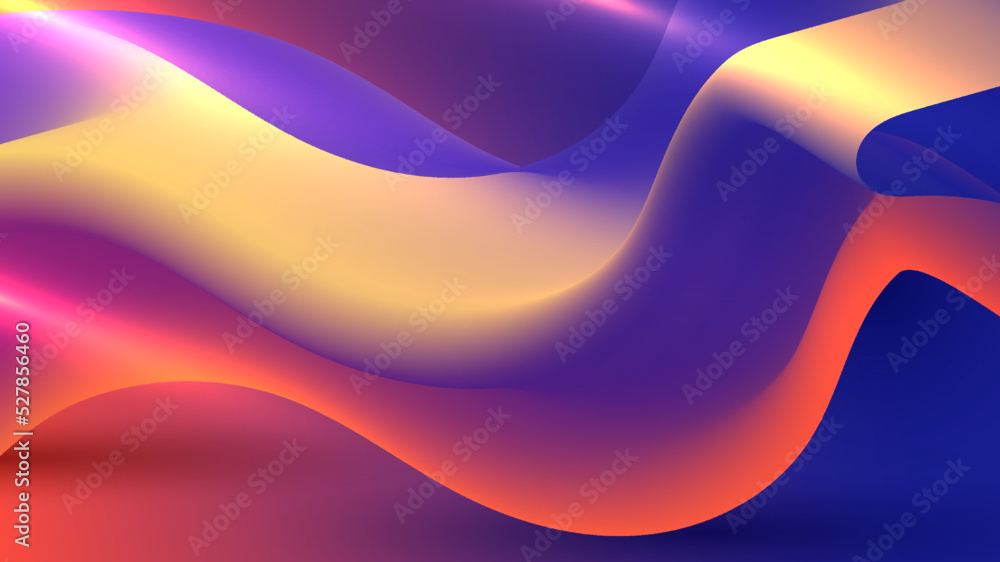 Aufkleber abstract 3d liquid colorful gradient flow wave shape elements background