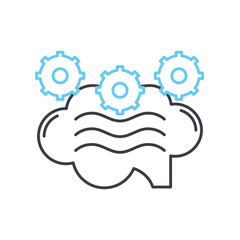 cognitive distortions line icon, outline symbol, vector illustration, concept sign