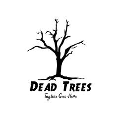 Obraz premium Leafless Dry Tree Vector Design, Dead Tree Logo
