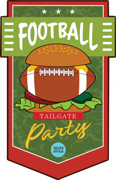 An Announcement For A Football Tailgate Party.