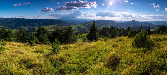 Panorama z Wysokiego Wierchu - Pieniny, Polska